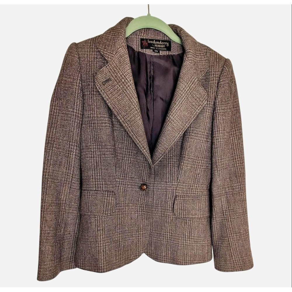Londonderry Peabody Vintage Wool Blend Brown Tweed Blazer 9/10 Old Money